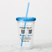 仮想チップjar q rコードマネー寄付PayPal ven アクリルタンブラー (裏面)