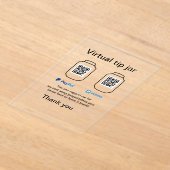 仮想チップjar q rコードマネー寄付PayPal ven アクリル招待状 (レイダウン)