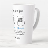 仮想チップjar q rコードマネー寄付PayPal ven カフェラテマグ (右アングル)