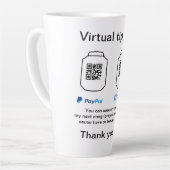 仮想チップjar q rコードマネー寄付PayPal ven カフェラテマグ (左アングル)