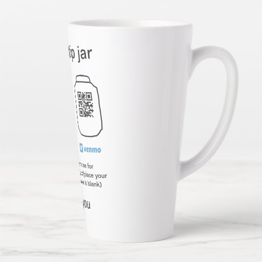 仮想チップjar q rコードマネー寄付PayPal ven カフェラテマグ (右)
