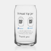 仮想チップjar q rコードマネー寄付PayPal ven ガラス缶 (裏面)