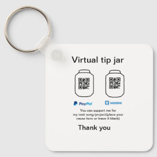 仮想チップjar q rコードマネー寄付PayPal ven キーホルダー