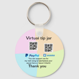 仮想チップjar q rコードマネー寄付PayPal ven キーホルダー