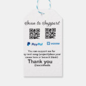 仮想チップjar q rコードマネー寄付PayPal ven ギフトタグ (裏面)