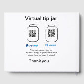 仮想チップjar q rコードマネー寄付PayPal ven ゲストブック (裏面)