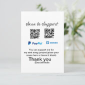 仮想チップjar q rコードマネー寄付PayPal ven サンキューカード (スタンド正面)