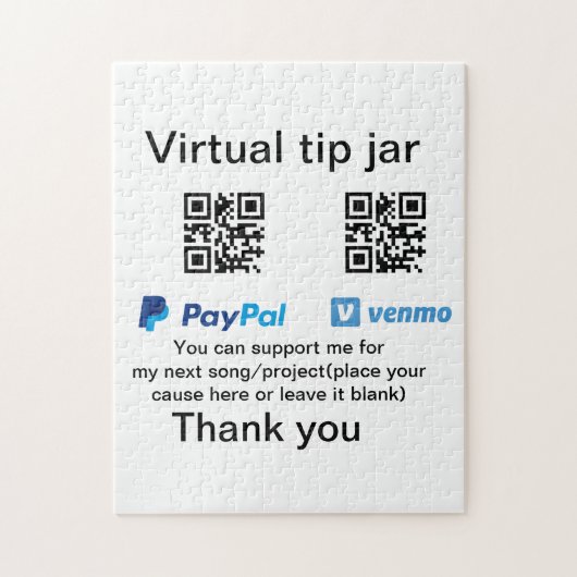 仮想チップjar q rコードマネー寄付PayPal ven ジグソーパズル (縦)