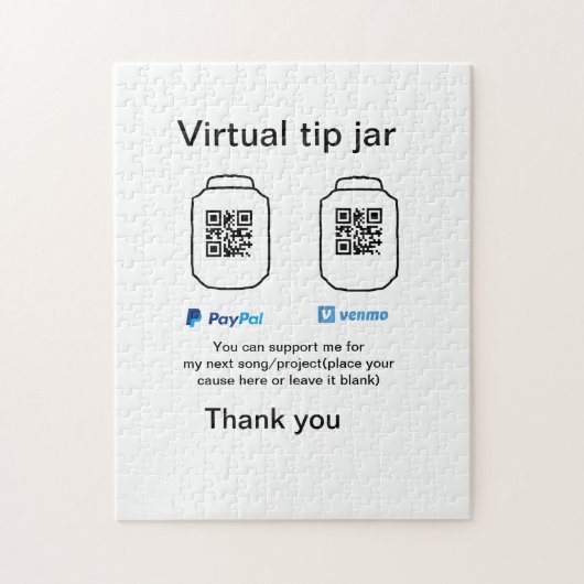 仮想チップjar q rコードマネー寄付PayPal ven ジグソーパズル (縦)