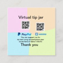 仮想チップjar q rコードマネー寄付PayPal ven