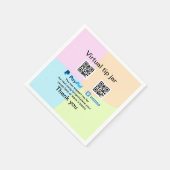 仮想チップjar q rコードマネー寄付PayPal ven スタンダードカクテルナプキン (角)