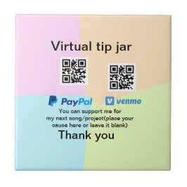 仮想チップjar q rコードマネー寄付PayPal ven タイル