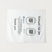 仮想チップjar q rコードマネー寄付PayPal ven タペストリー (正面(横))