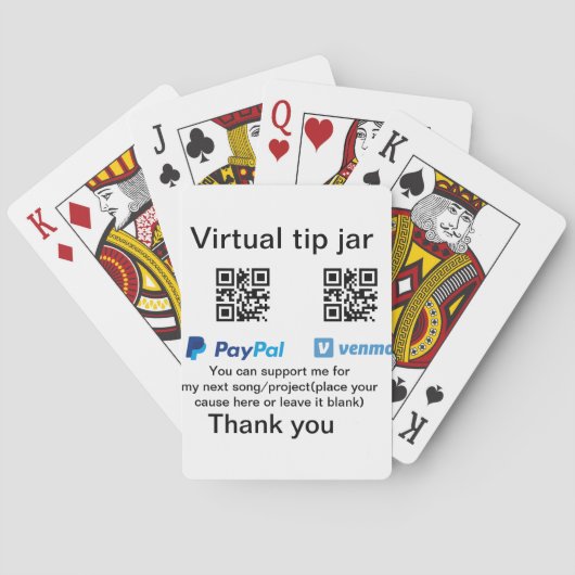 仮想チップjar q rコードマネー寄付PayPal ven トランプ (裏面)