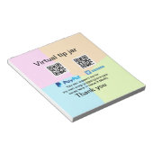 仮想チップjar q rコードマネー寄付PayPal ven ノートパッド (アングル)