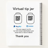 仮想チップjar q rコードマネー寄付PayPal ven ノートブック (裏面)