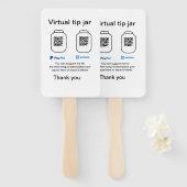 仮想チップjar q rコードマネー寄付PayPal ven ハンドファン (正面&裏面)