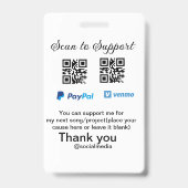 仮想チップjar q rコードマネー寄付PayPal ven バッジ (裏面)