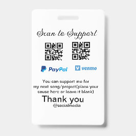 仮想チップjar q rコードマネー寄付PayPal ven バッジ