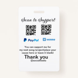 仮想チップjar q rコードマネー寄付PayPal ven バッジ