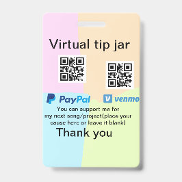 仮想チップjar q rコードマネー寄付PayPal ven バッジ