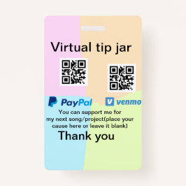 仮想チップjar q rコードマネー寄付PayPal ven バッジ