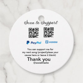 仮想チップjar q rコードマネー寄付PayPal ven フェイバータグ