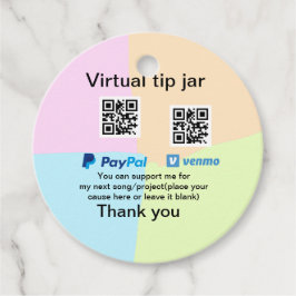 仮想チップjar q rコードマネー寄付PayPal ven フェイバータグ