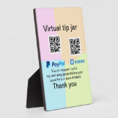 仮想チップjar q rコードマネー寄付PayPal ven フォトプラーク (側面)