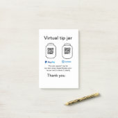 仮想チップjar q rコードマネー寄付PayPal ven ポストイット (デスク上)