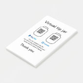 仮想チップjar q rコードマネー寄付PayPal ven ポストイット (アングル)