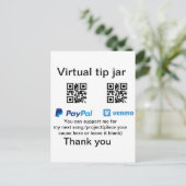 仮想チップjar q rコードマネー寄付PayPal ven ポストカード (スタンド正面)