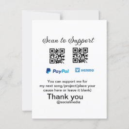 仮想チップjar q rコードマネー寄付PayPal ven ポストカード