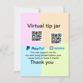 仮想チップjar q rコードマネー寄付PayPal ven ポストカード