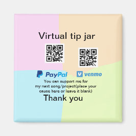 仮想チップjar q rコードマネー寄付PayPal ven マグネット