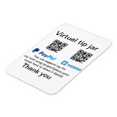 仮想チップjar q rコードマネー寄付PayPal ven マグネット (左側)