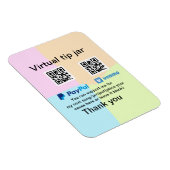 仮想チップjar q rコードマネー寄付PayPal ven マグネット (右側)