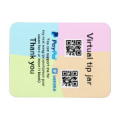 仮想チップjar q rコードマネー寄付PayPal ven マグネット (横)