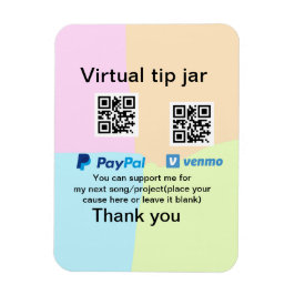 仮想チップjar q rコードマネー寄付PayPal ven マグネット