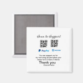 仮想チップjar q rコードマネー寄付PayPal ven マグネット (正面/裏面)