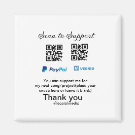 仮想チップjar q rコードマネー寄付PayPal ven マグネット