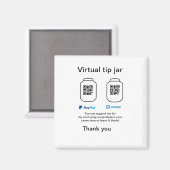 仮想チップjar q rコードマネー寄付PayPal ven マグネット (正面/裏面)