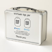 仮想チップjar q rコードマネー寄付PayPal ven メタルランチボックス (裏面)