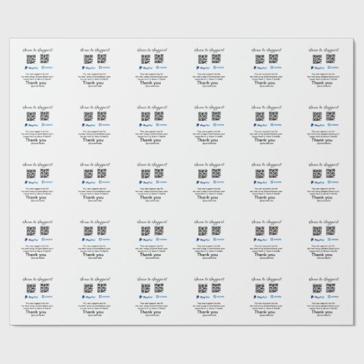 仮想チップjar q rコードマネー寄付PayPal ven ラッピングペーパー (フラット)