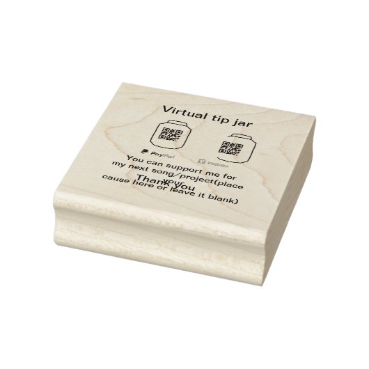 仮想チップjar q rコードマネー寄付PayPal ven ラバースタンプ (スタンプ)