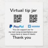 仮想チップjar q rコードマネー寄付PayPal ven ワインラベル (シングルラベル)