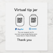 仮想チップjar q rコードマネー寄付PayPal ven ワインラベル (シングルラベル)