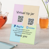 仮想チップjar q rコードマネー寄付PayPal ven 台座サイン (インサイチュ)