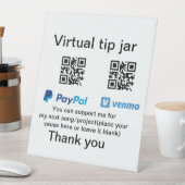 仮想チップjar q rコードマネー寄付PayPal ven 台座サイン (インサイチュ)