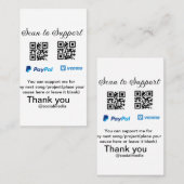 仮想チップjar q rコードマネー寄付PayPal ven 名刺 (正面/裏面)